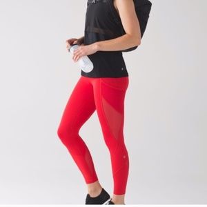 Red Lululemon Fast As Light mesh pant 4